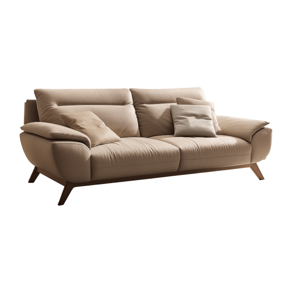 Leather Sofa with Tufted Back - Image 3